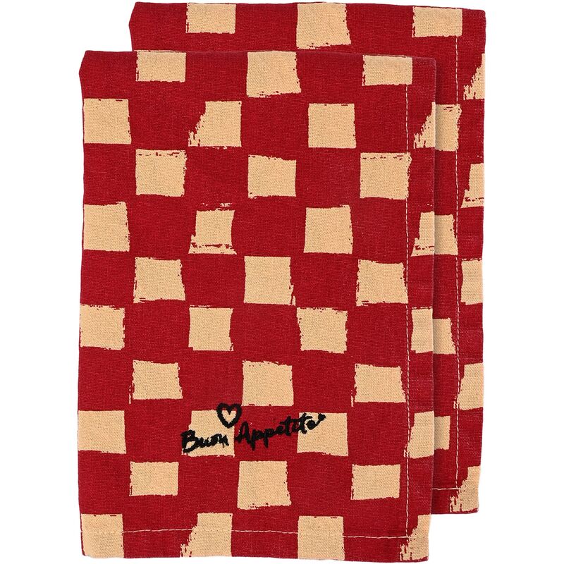 Love serviet 2-pack, rød/sand