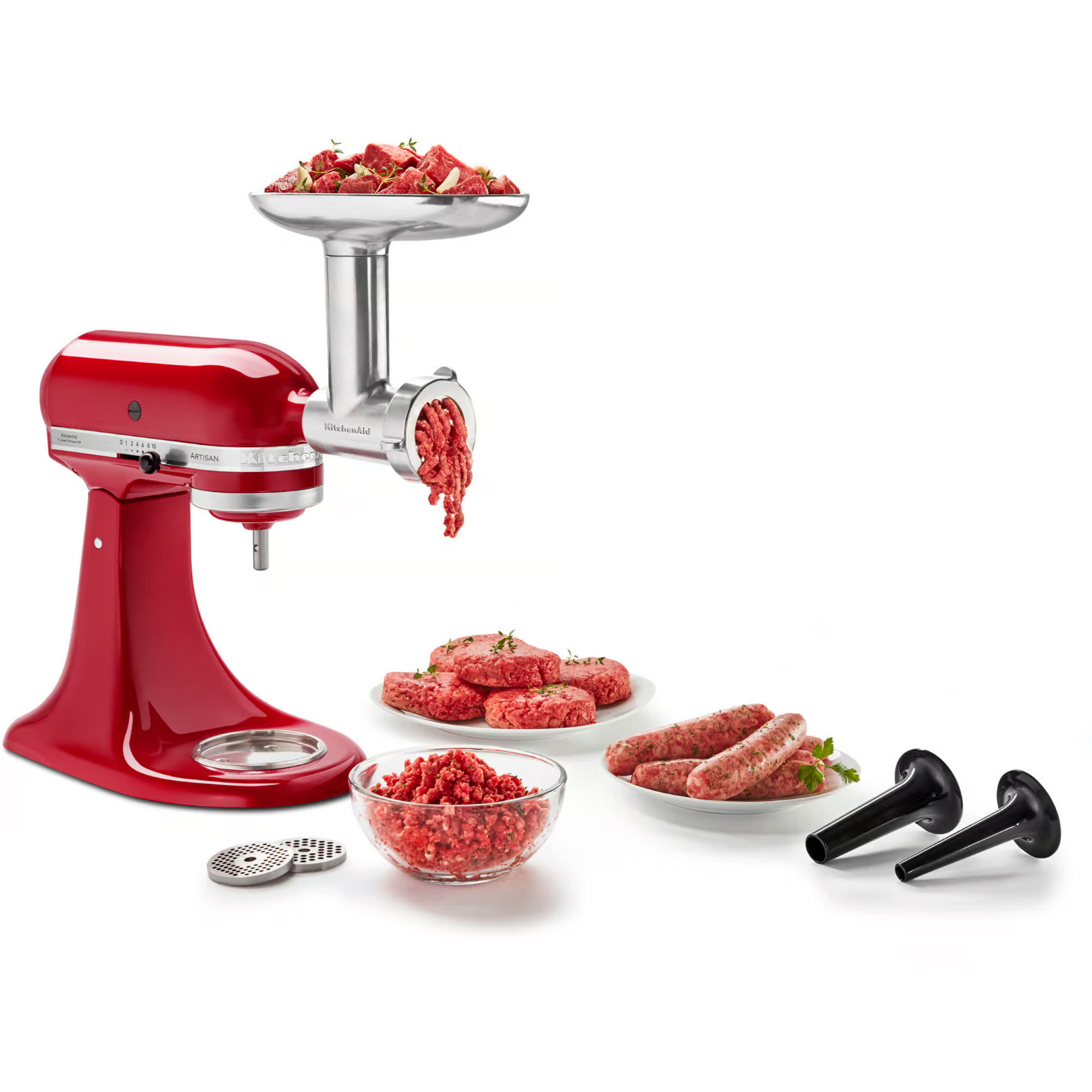 KitchenAid Tillbehörspaket till köksmaskin (köttkvarn, grönsaksskärare och pastatillbehör)