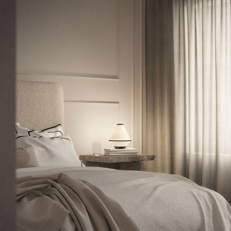 Edgeform Tafta portabel bordlampe, svart/off-white