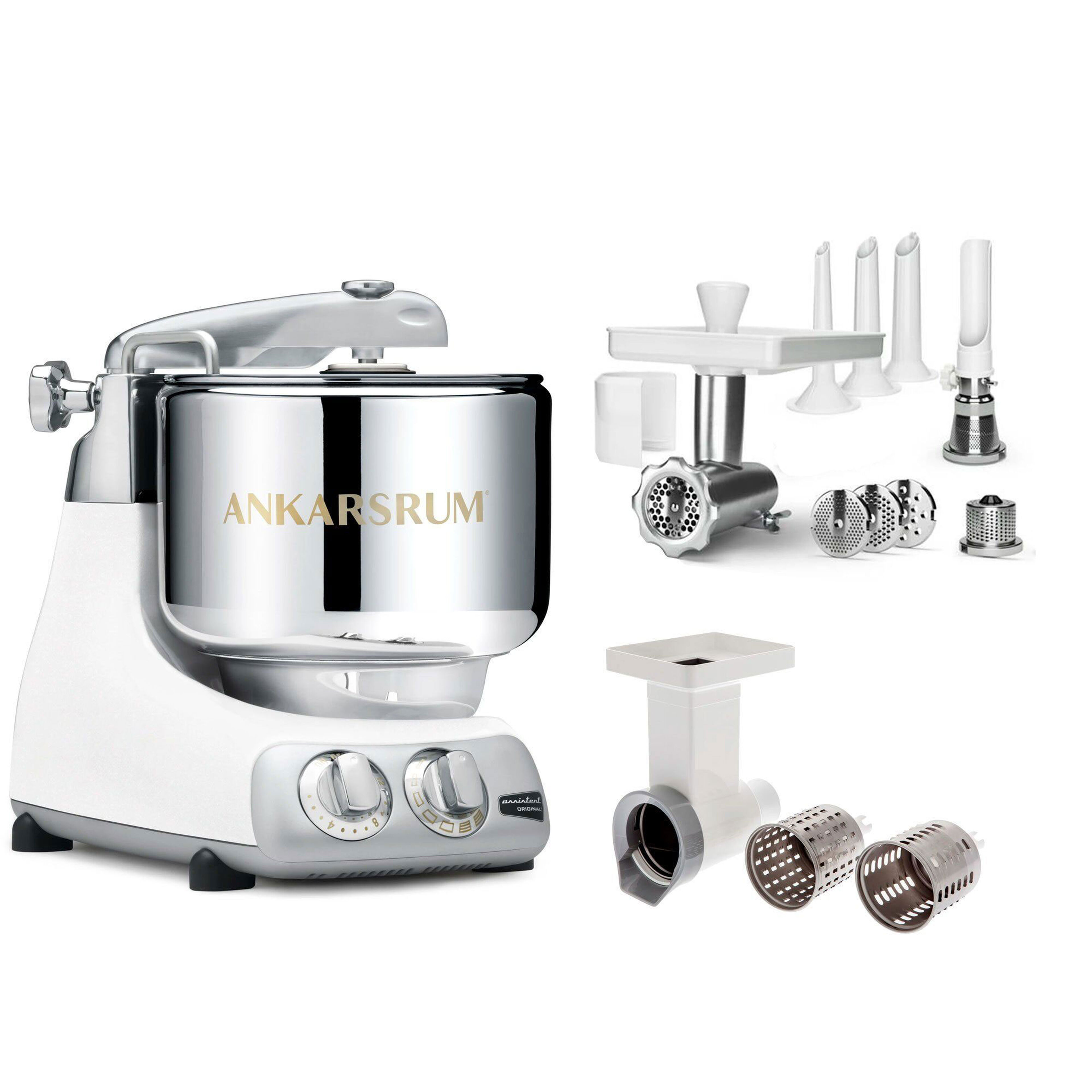 Assistent Røremaskine, large tilbehørspakke, glossy white