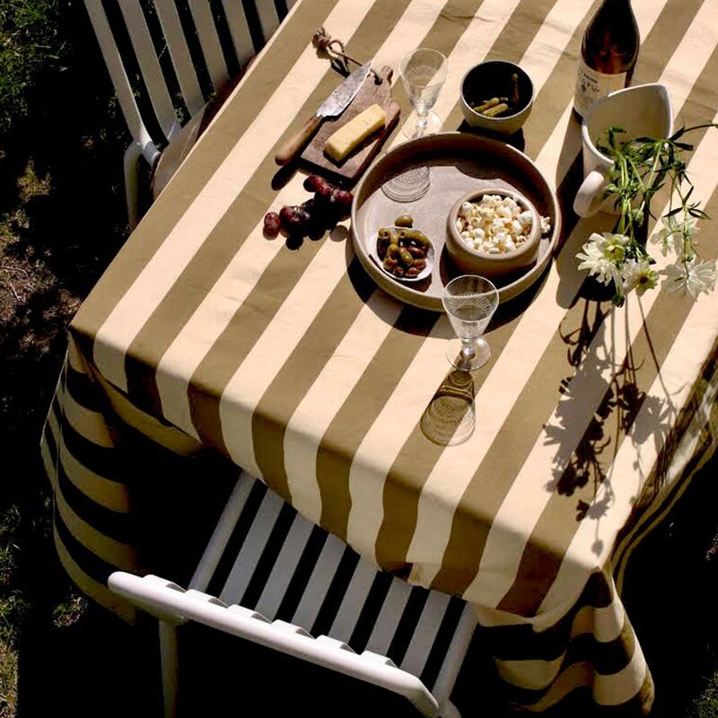 Simona bordsduk 180x145 cm, grön/gul