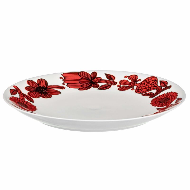 Rød Aster tallerken, 22 cm