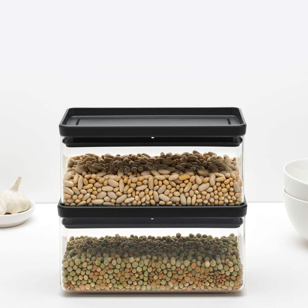 Tasty+ stabelbar beholder 1,5 liter, mørkegrå