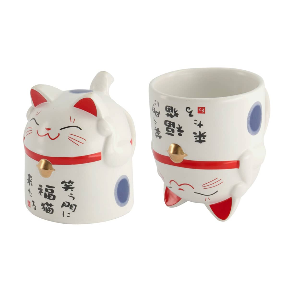 Kawaii Lucky Cat krus 35 cl, blå