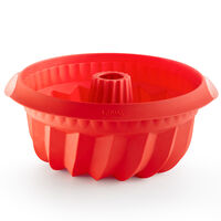 Savarinform dyp i silikon 22 cm, rød