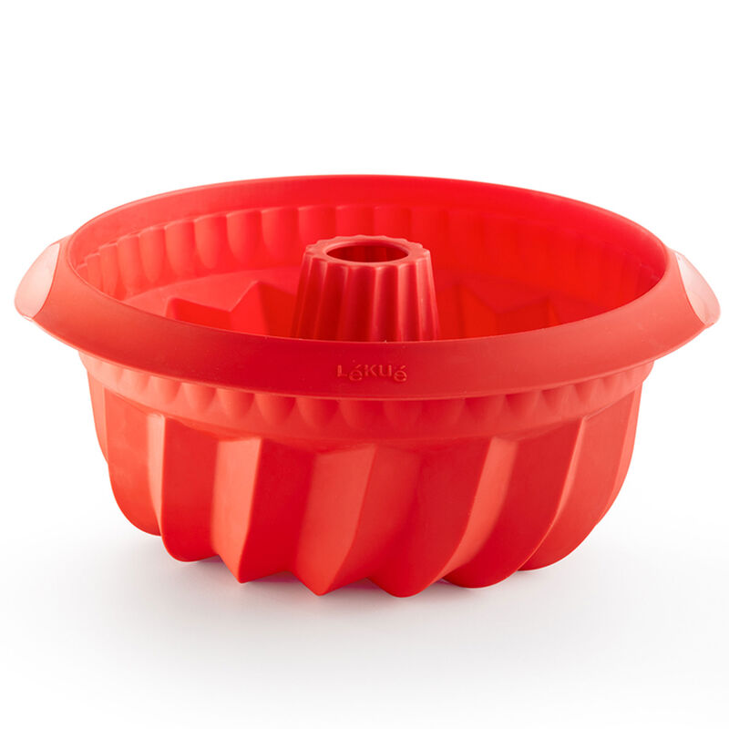 Savarinform djup i silikon 22 cm, röd