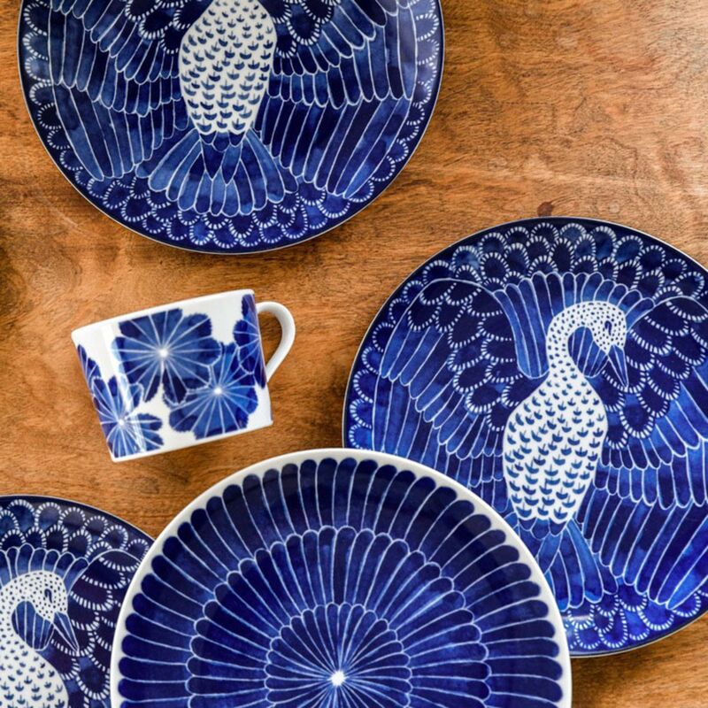 Selma asetti, 21 cm, sininen lintu 