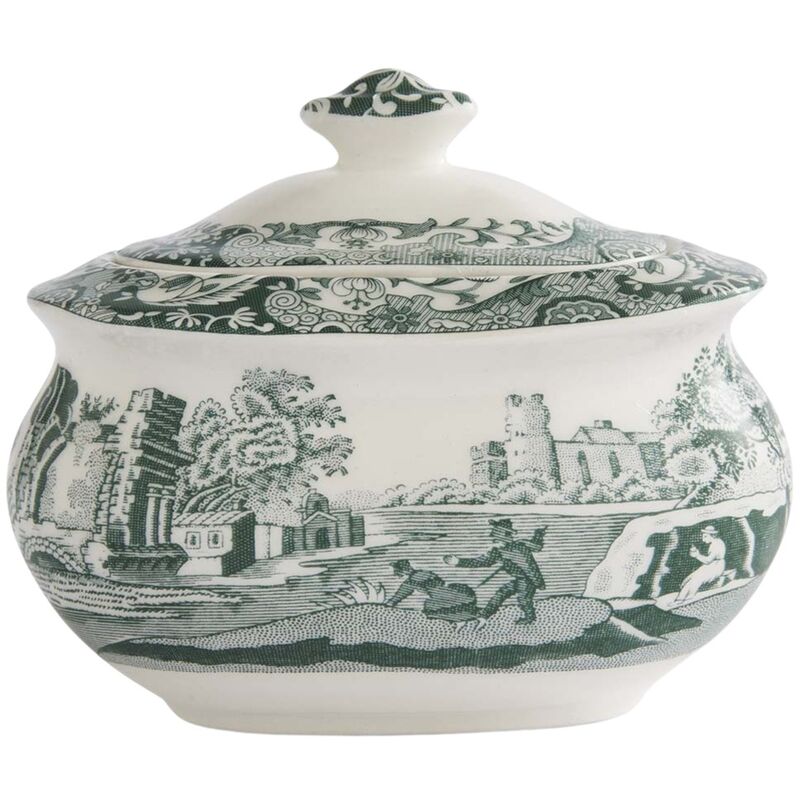 Heritage Green Italian sockerskål med lock 25 cl, grön/vit