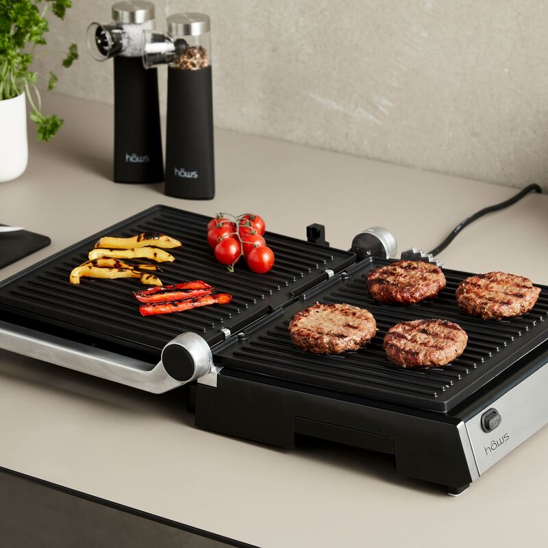 Møn Proff bord-/paninigrill, rostfri/svart