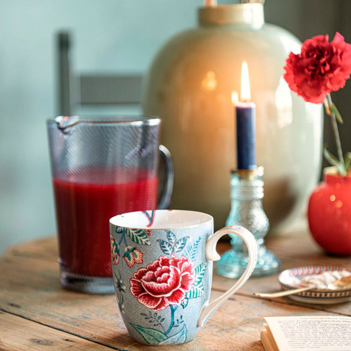 PIP Studio Flower Festival krus 45 cl, blå