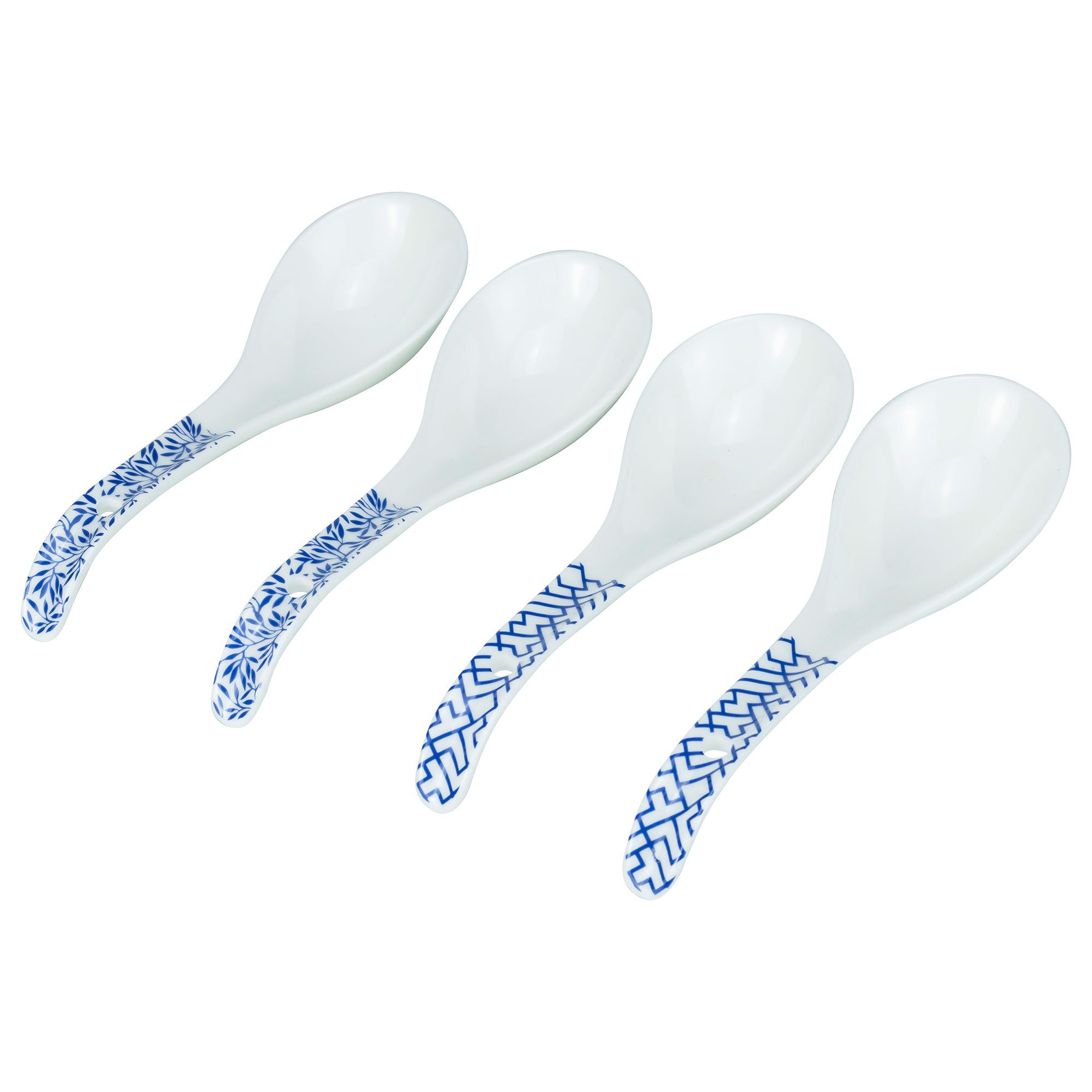 Akio stor soppsked 16 cm 4-pack, blå/vit