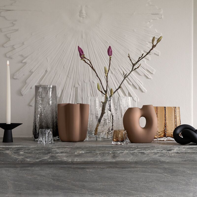 Gry Wide vase, 19 cm, cognac