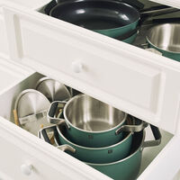 Pure grydesæt 3 dele + 2 låg, rustfrit stål, grøn