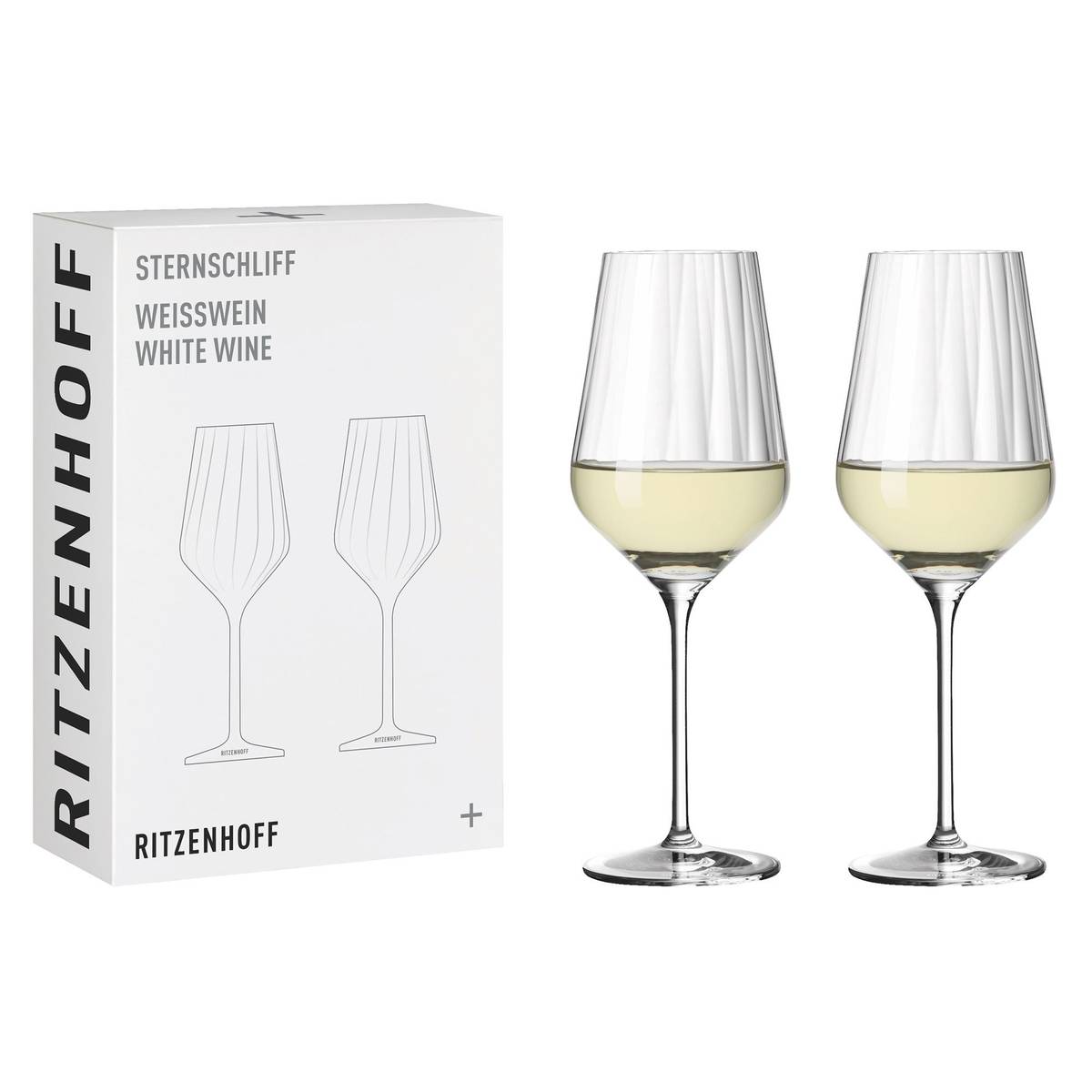 Sternschliff vitvinsglas, 2-pack