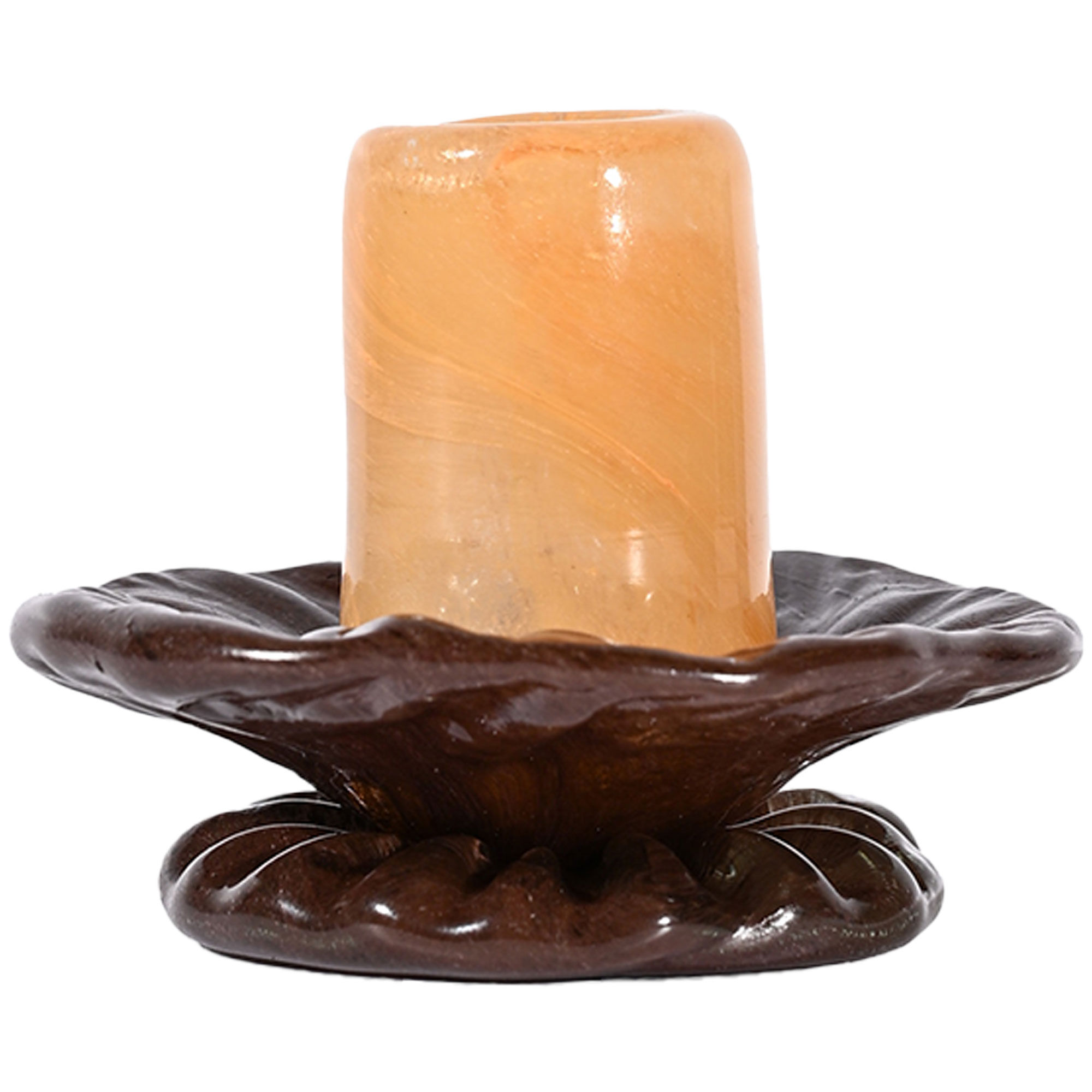 Lara XS lysestake 9 cm, oransje/brun