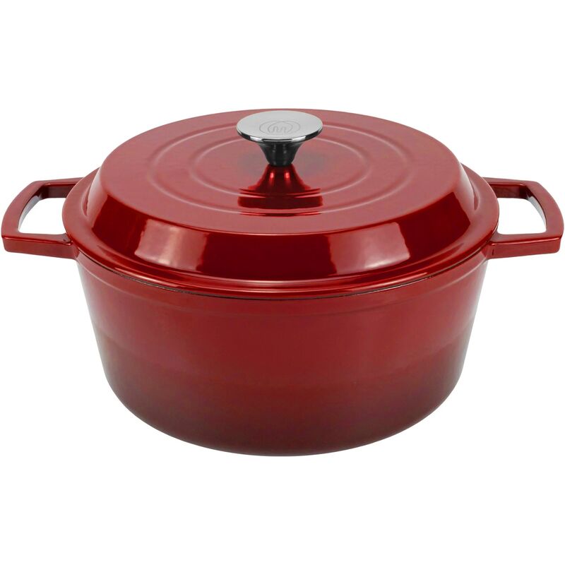 Støbejernsgryde 5 liter, rød