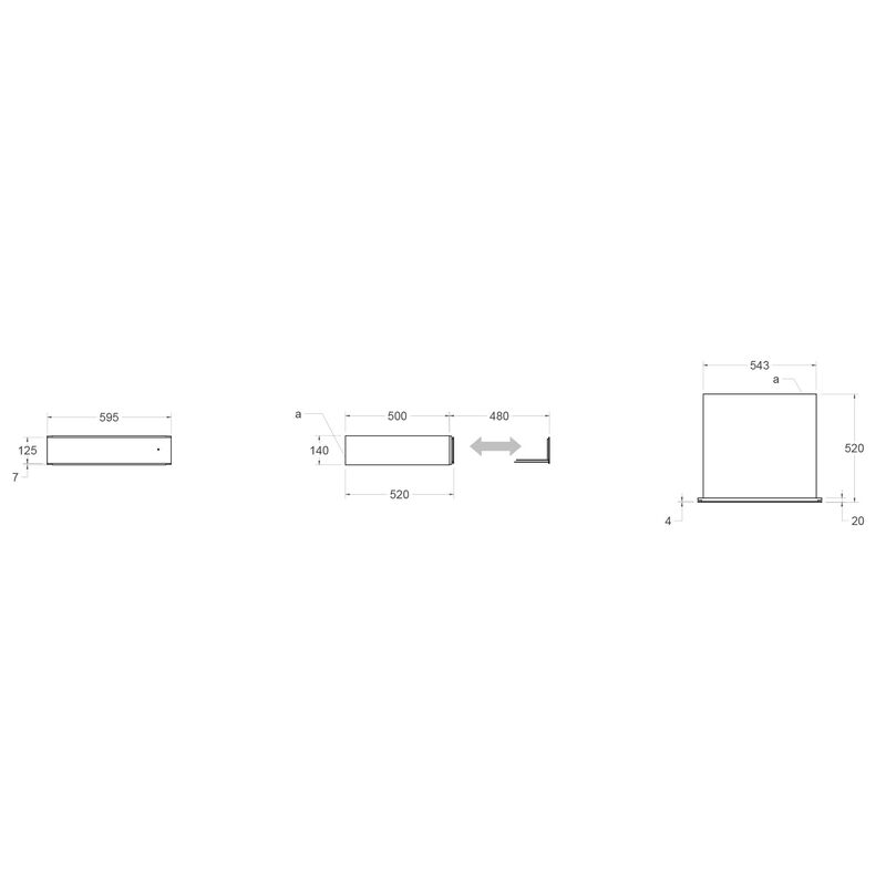 Professional varmeskuffe 15 cm, rustfrit stål