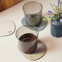 Raw glasunderlag silikone, beige, 6 stk.