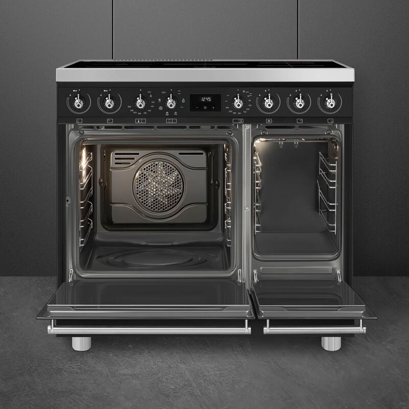 C92IMMB2 Induksjonskomfyr med 2 ovner Classic 90 cm, matt svart