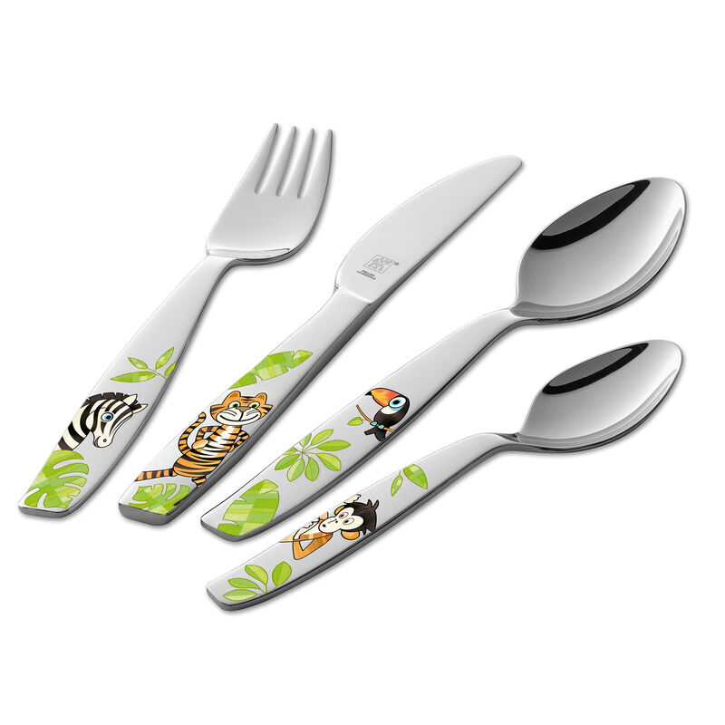 Jungel børnebestik 4 dele, rustfrit stål