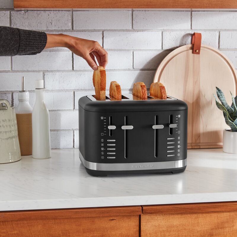 Brödrost med manuell kontroll, 4 skivor, mattsvart