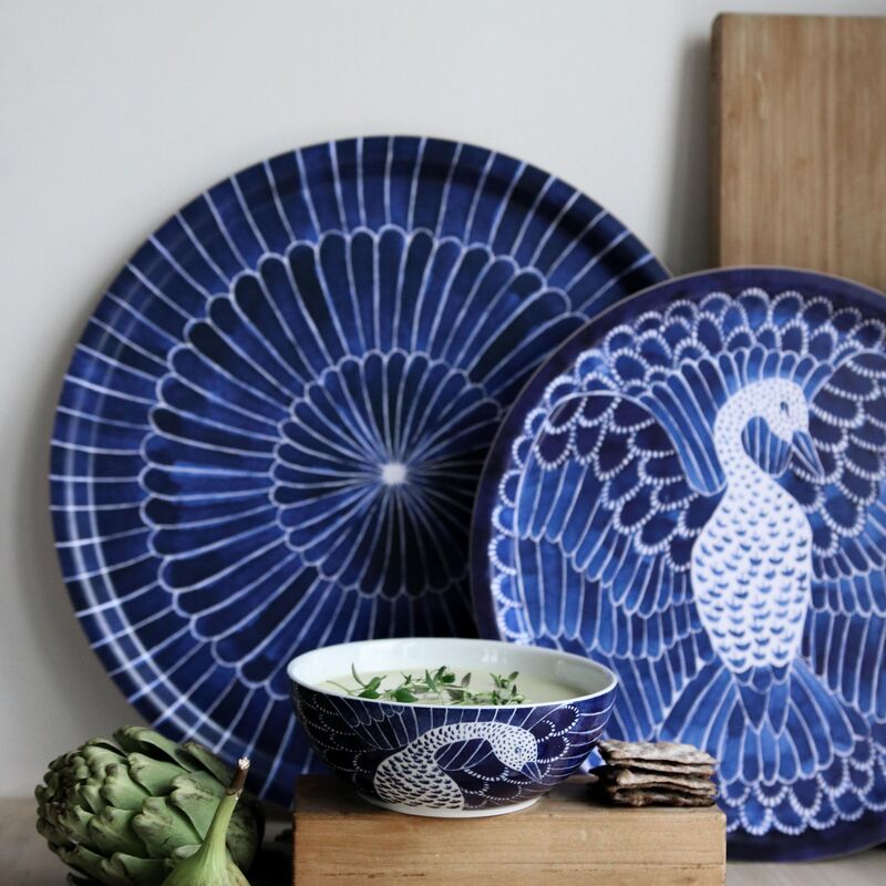 Selma asetti, 21 cm, sininen lintu 