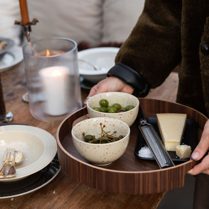 Ditte skål, beige/bordeaux