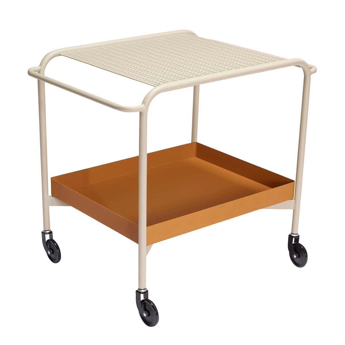 Push serveringsvagn, sand/brun