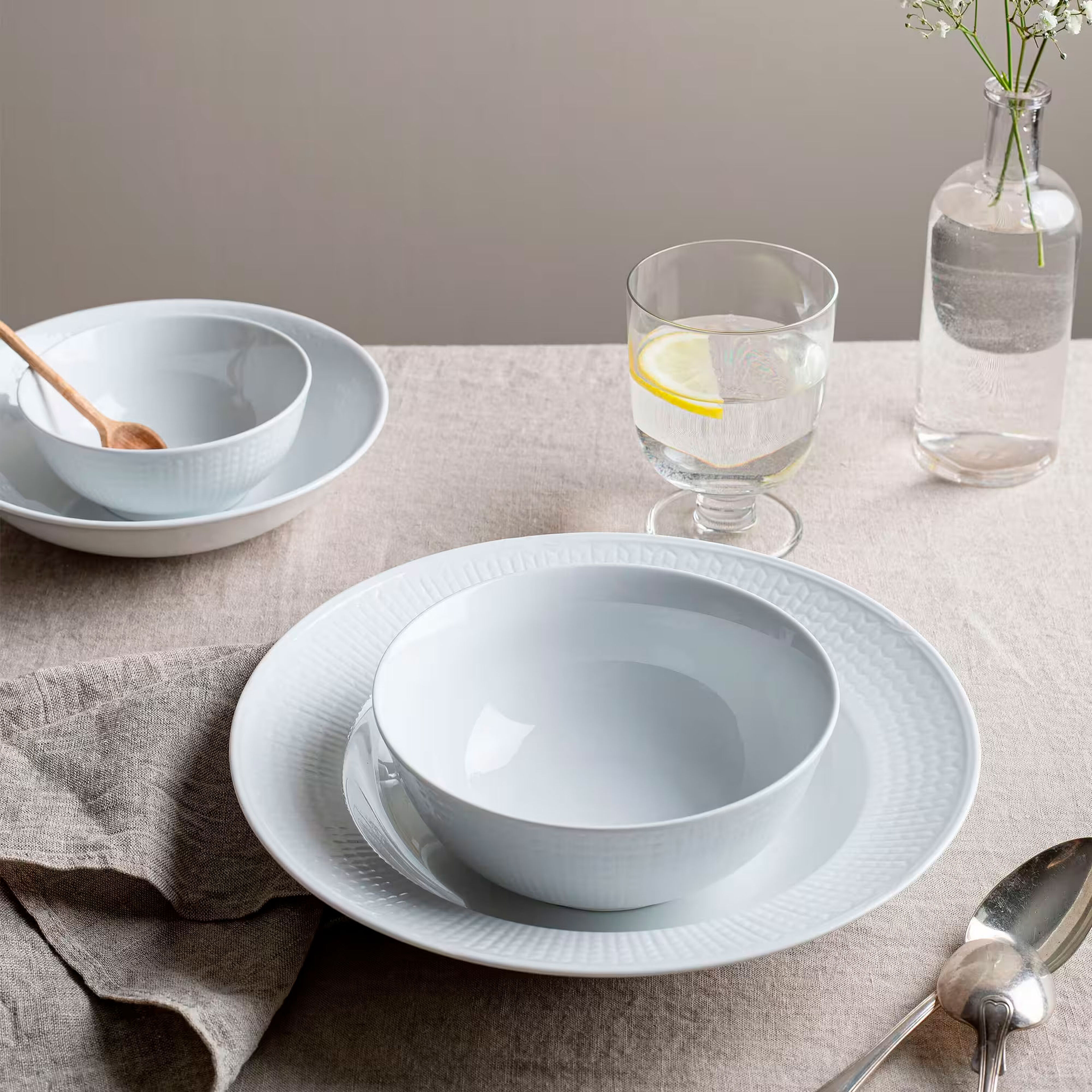 Rörstrand Swedish Grace Hvid Dyb Tallerken 19 cm 6-pak