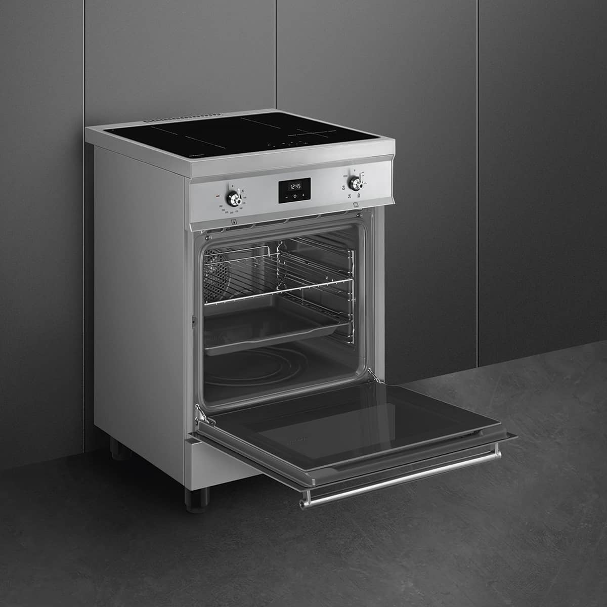 Induktionsspis 60 cm, rostfritt stål