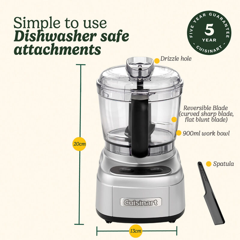 Foodprocessor, rustfrit stål