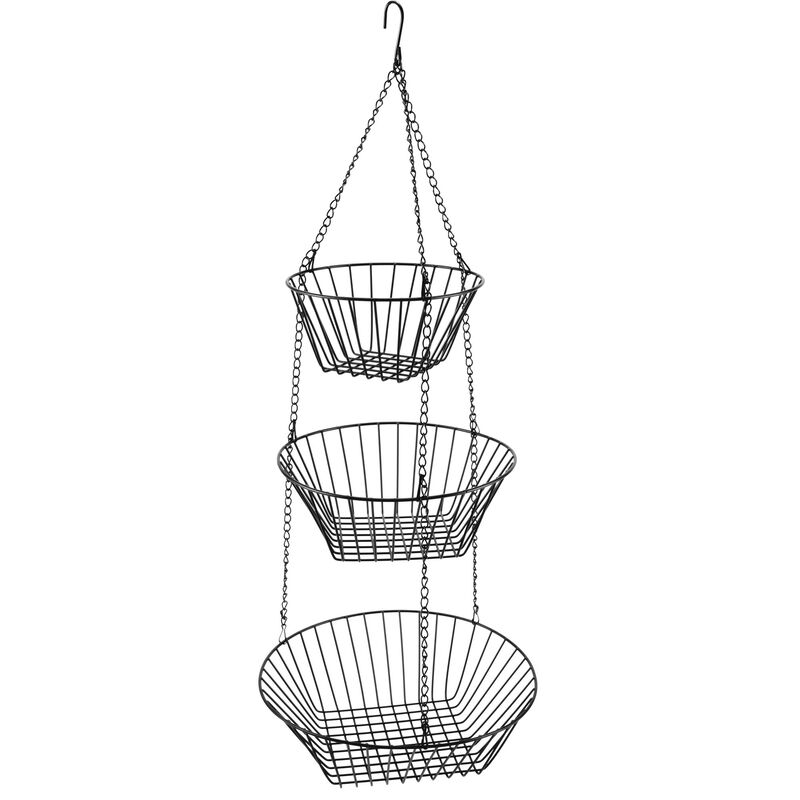 Hængende frugtkurv, sort