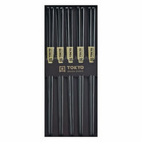 Syömäpuikot 5 paria, ruostumaton teräs, black