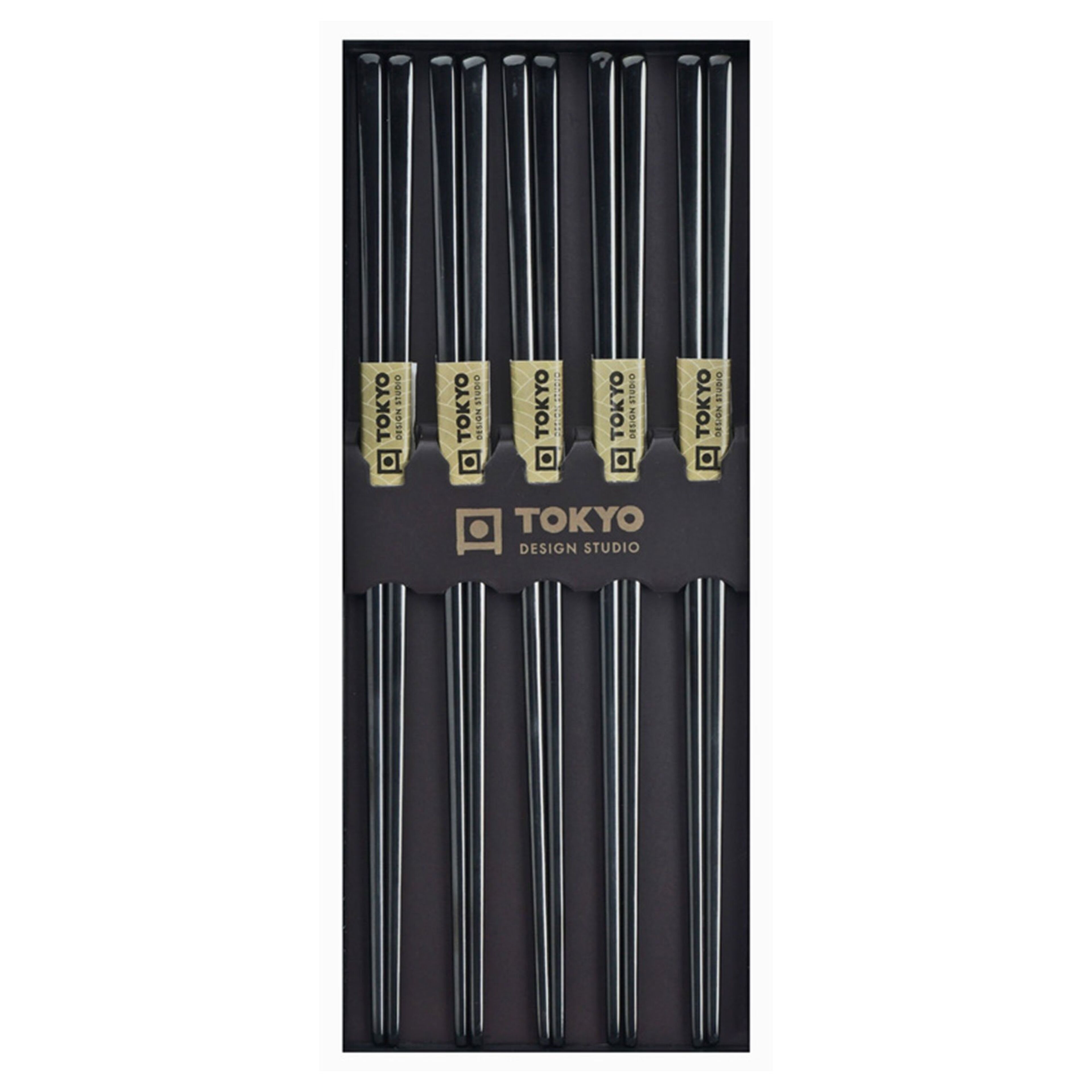 Ätpinnar 5 pack, rostfritt stål, black