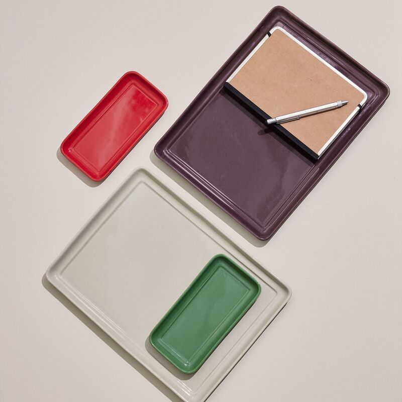 bricka 2 delar, sand/grön