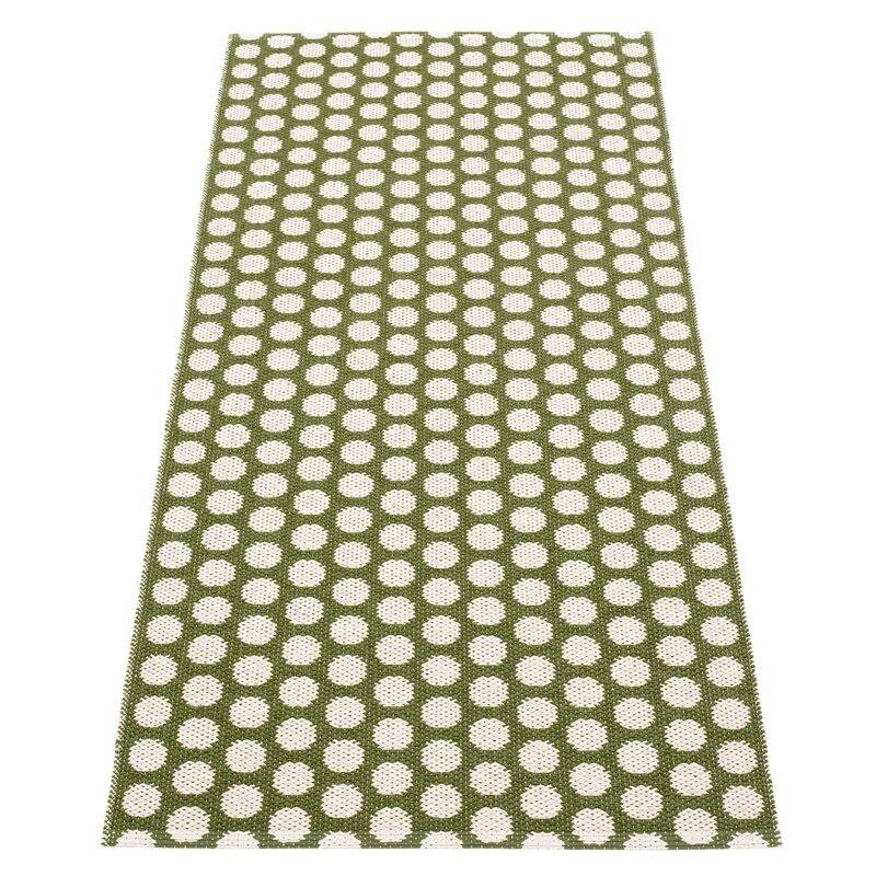 Noa matto 70 cm x 150 cm, dark olive/vanilla