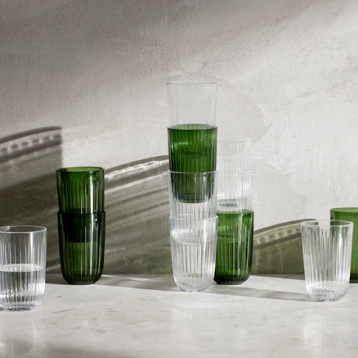 Hammershøi vandglas, 37 cl, Ø 8 cm, 4 stk, klar