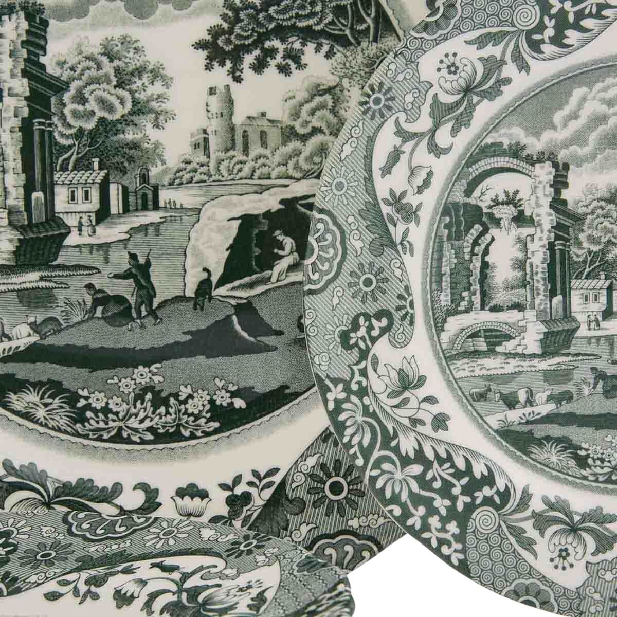 Heritage Green Italian servis 12 delar, grön/vit