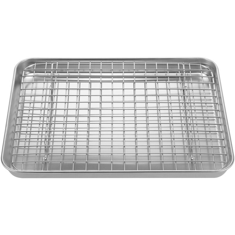 Ugnsplåt med galler 31,5 x 24,5 cm, rostfritt stål