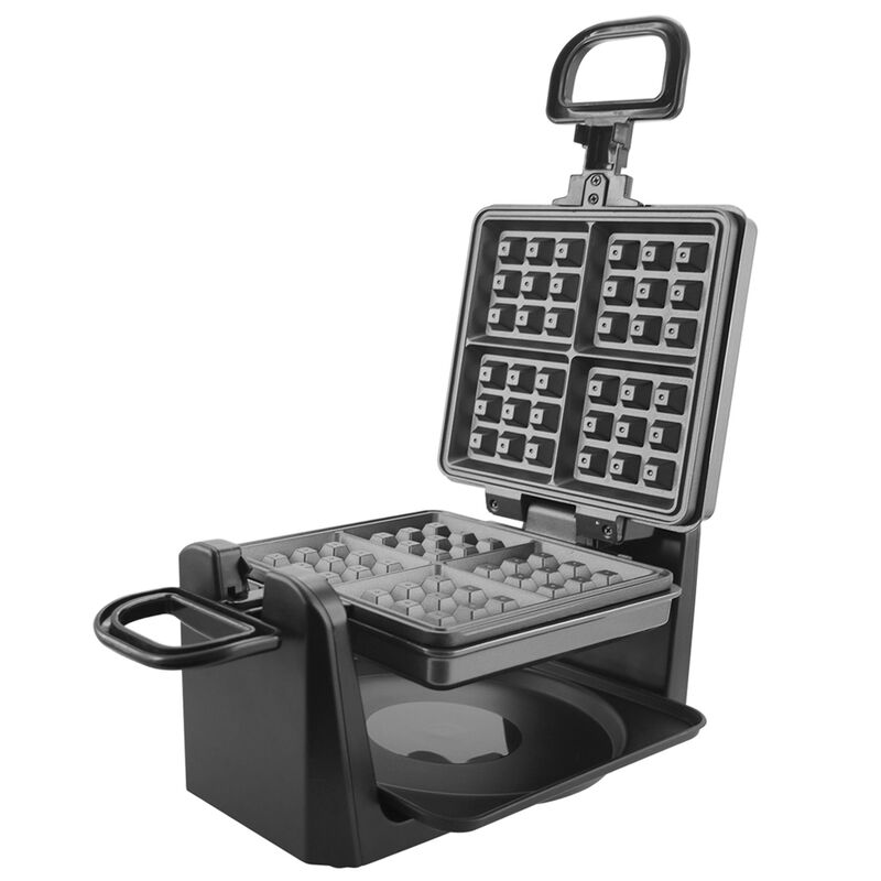 Belgisk vaffeljern, sort/stål