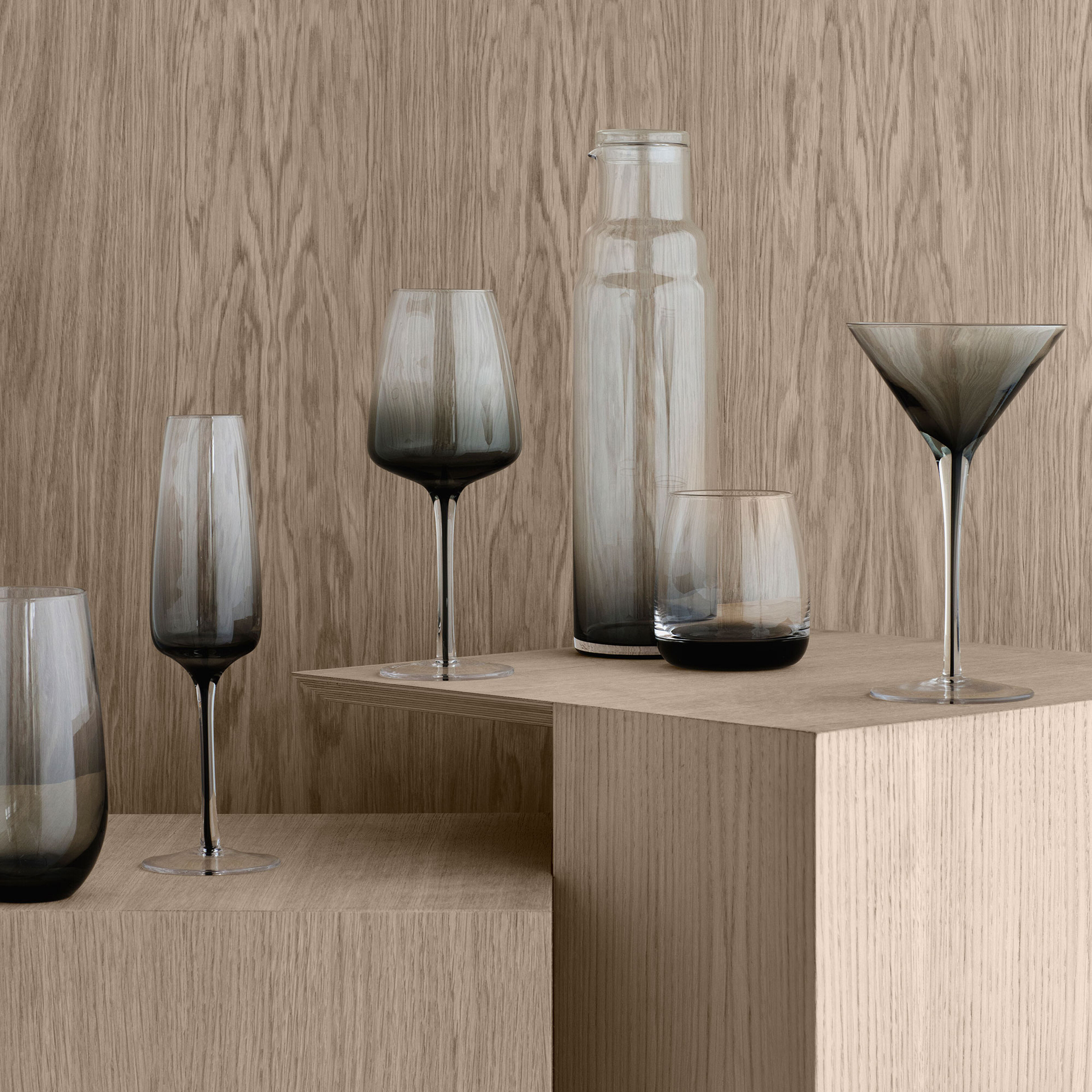 'Smoke' Munblåst rödvinsglas