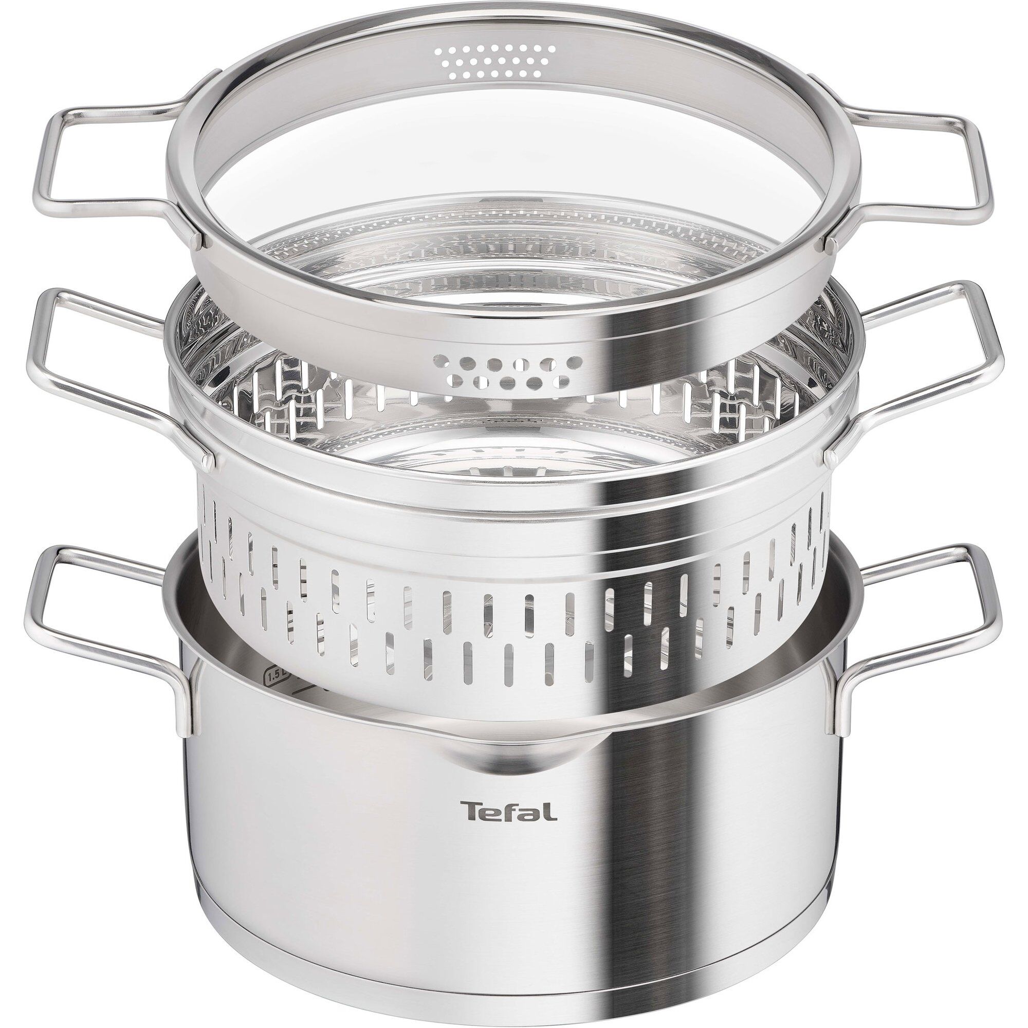 Tefal - Nordica dampkoker med dampinnsats/lokk 4,8L 24 cm