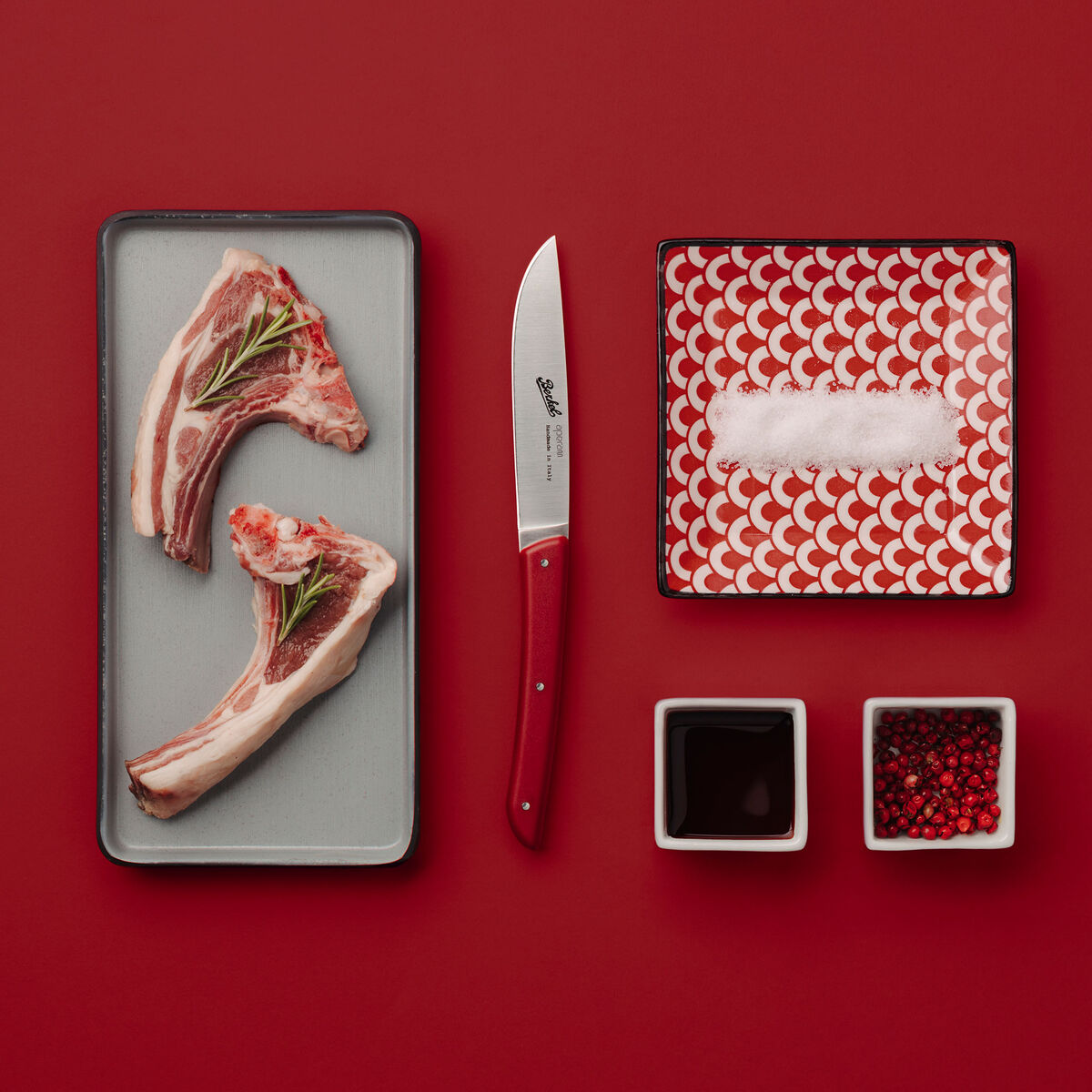 Steakkniv 4 stk, rød