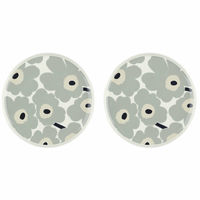 Unikko tallerken Ø25, hvid/grå/sand, 2 stk.