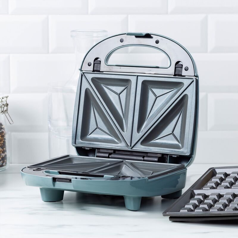 3-in-1 smörgåsgrill/våffeljärn, smokey blue