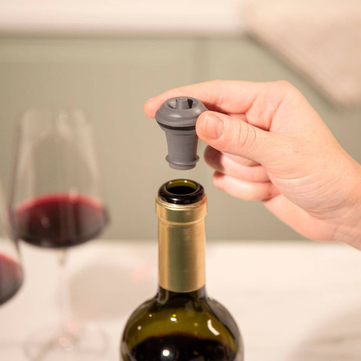Wine Saver elektrisk vinpump, svart