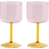 Tint vinglas set 2 st, rosa/gul