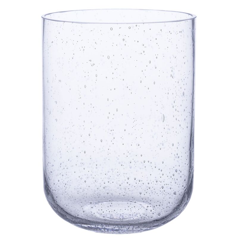 Glasvase 18 cm, mønstret glas