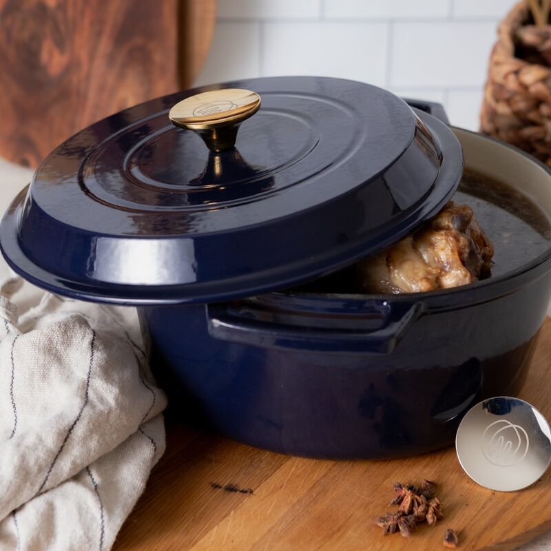 Støbejernsgryde 5 liter, blå