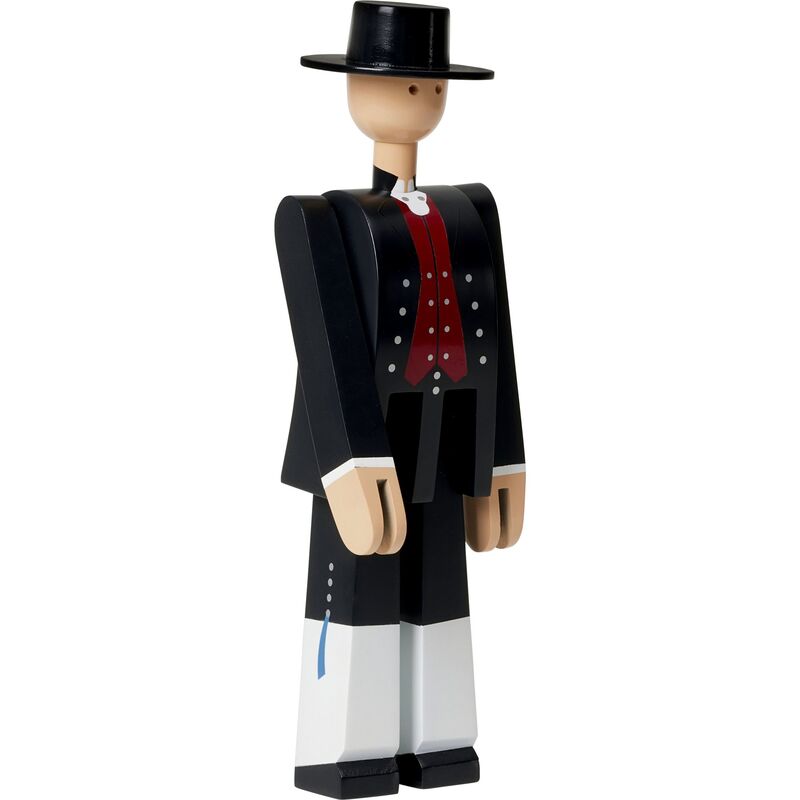 Norsk bunad-man, svart/röd/vit